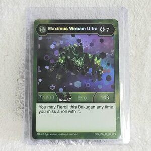 3/$35 Mint Bakugan Maximus Webam Ultra ENG_160_AR_BR_HEX Card by Spinmaster!!